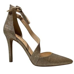 Jessica Simpson Glittering Gold Pointed Strappy Heels 8.5